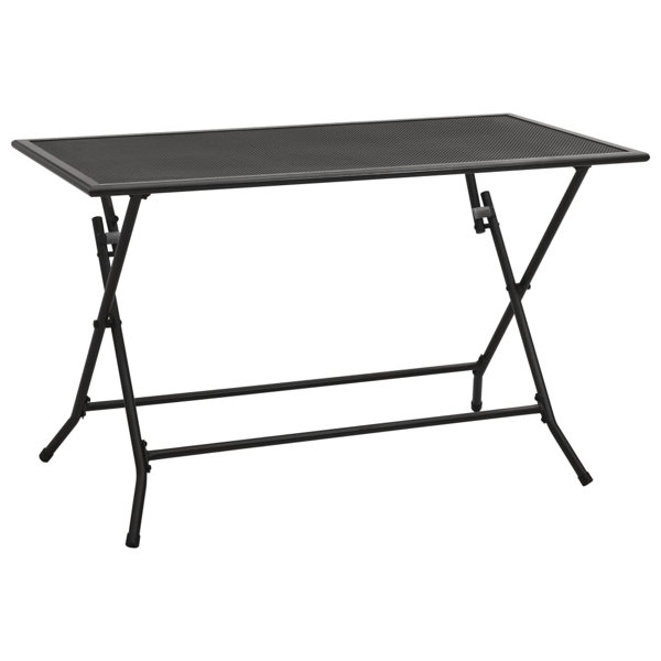Arlmont & Co. Outdoor Dining Table Garden Patio Folding Table with Mesh Design Steel Wayfair